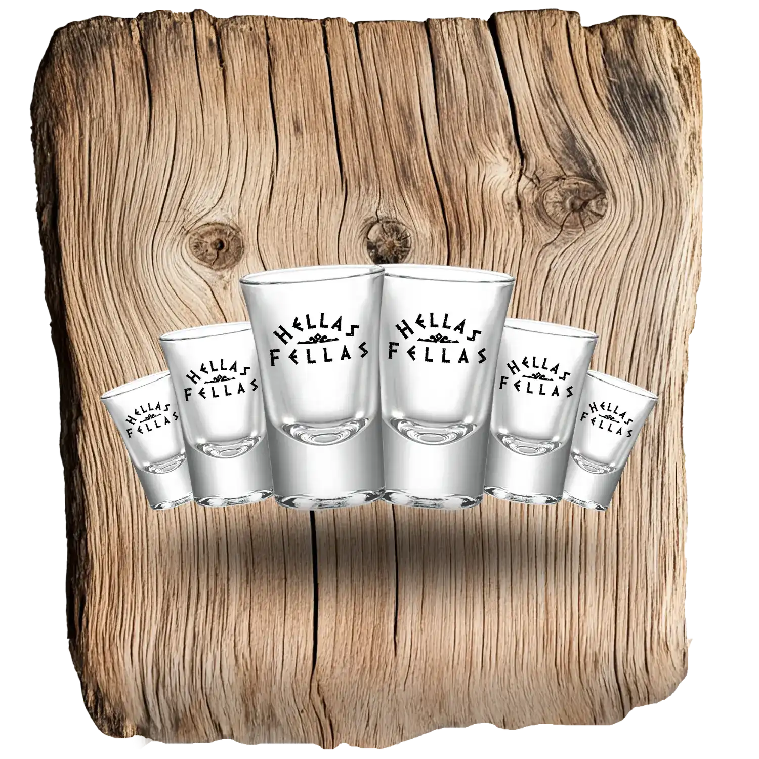 Hellas Fellas Schnapsgläser 6er Set - Das Kanu des Manitu
